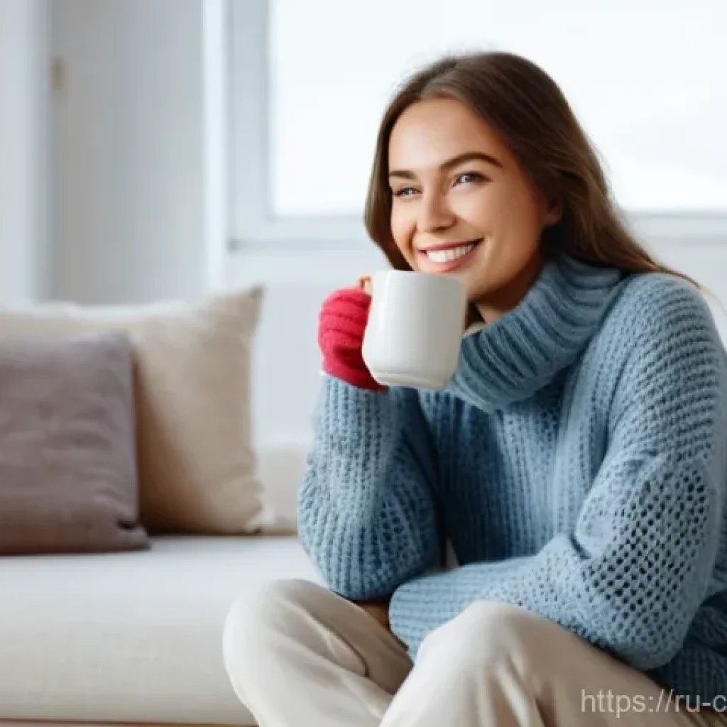 소비자 감정 변화와 브랜드 충성도 - **Prompt: Cozy Comfort with a Local Touch**
    A young woman, approximately 25-30 years old, is sit...