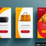 Home 21 감정과 가격 민감도의 상관관계 - A vibrant digital marketing banner showcasing a product promotion designed with warm tones of red, o...